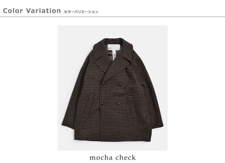 TICCA(ティッカ)ウール ハウンドトゥース ピーコート tbfa-212