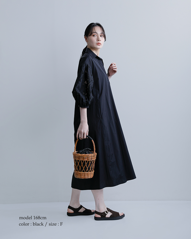 TICCA（ティッカ） コットン フラワー レース パフスリーブ ワンピース