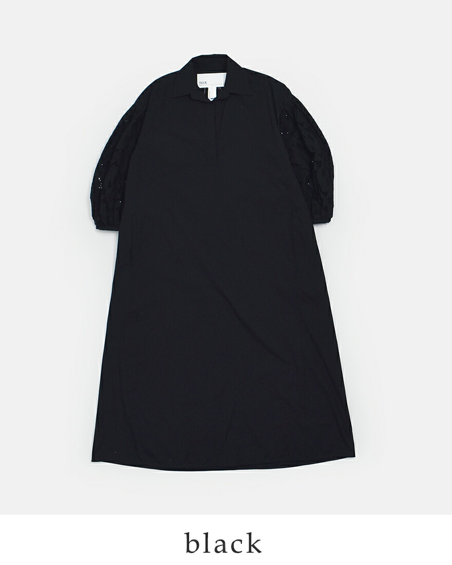 TICCA（ティッカ） コットン フラワー レース パフスリーブ ワンピース