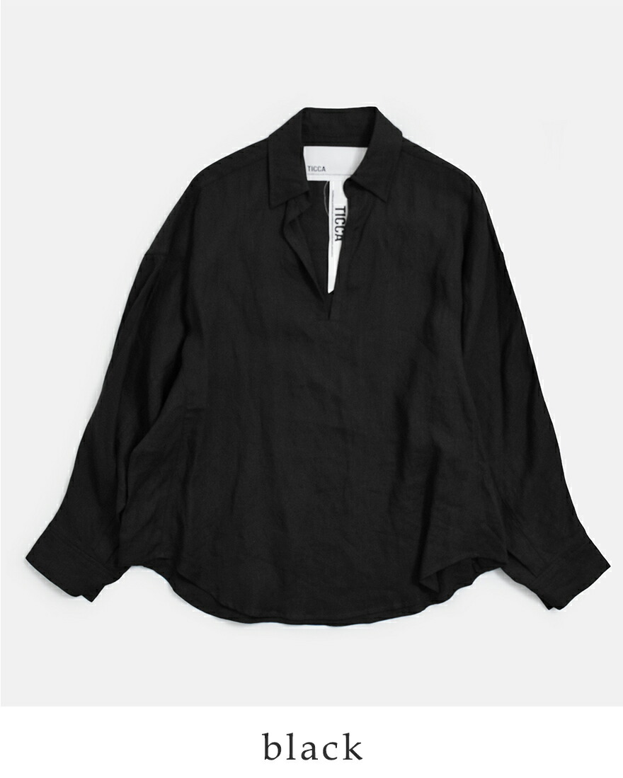 TICCA（ティッカ） リネン スキッパー シャツ tbfs-408 レディース 春