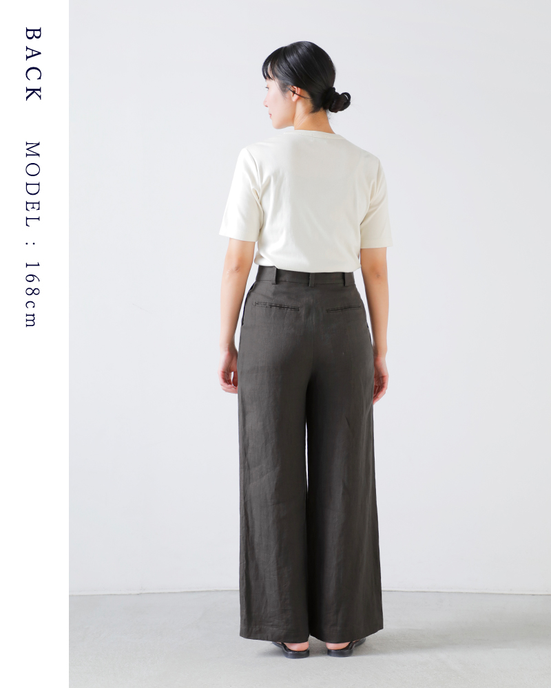 TICCA（ティッカ） リネン ワイド タック パンツ tbfs-414 レディース