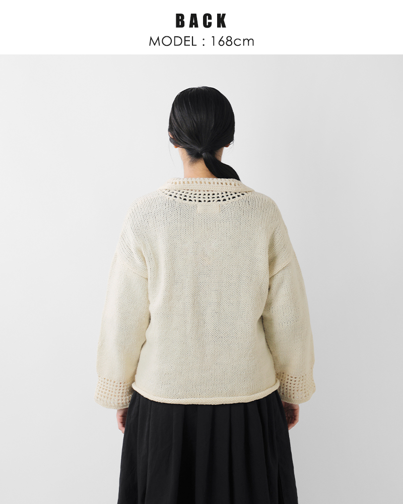 tumugu（ツムグ） ロービングウール フラワーモチーフ ニット