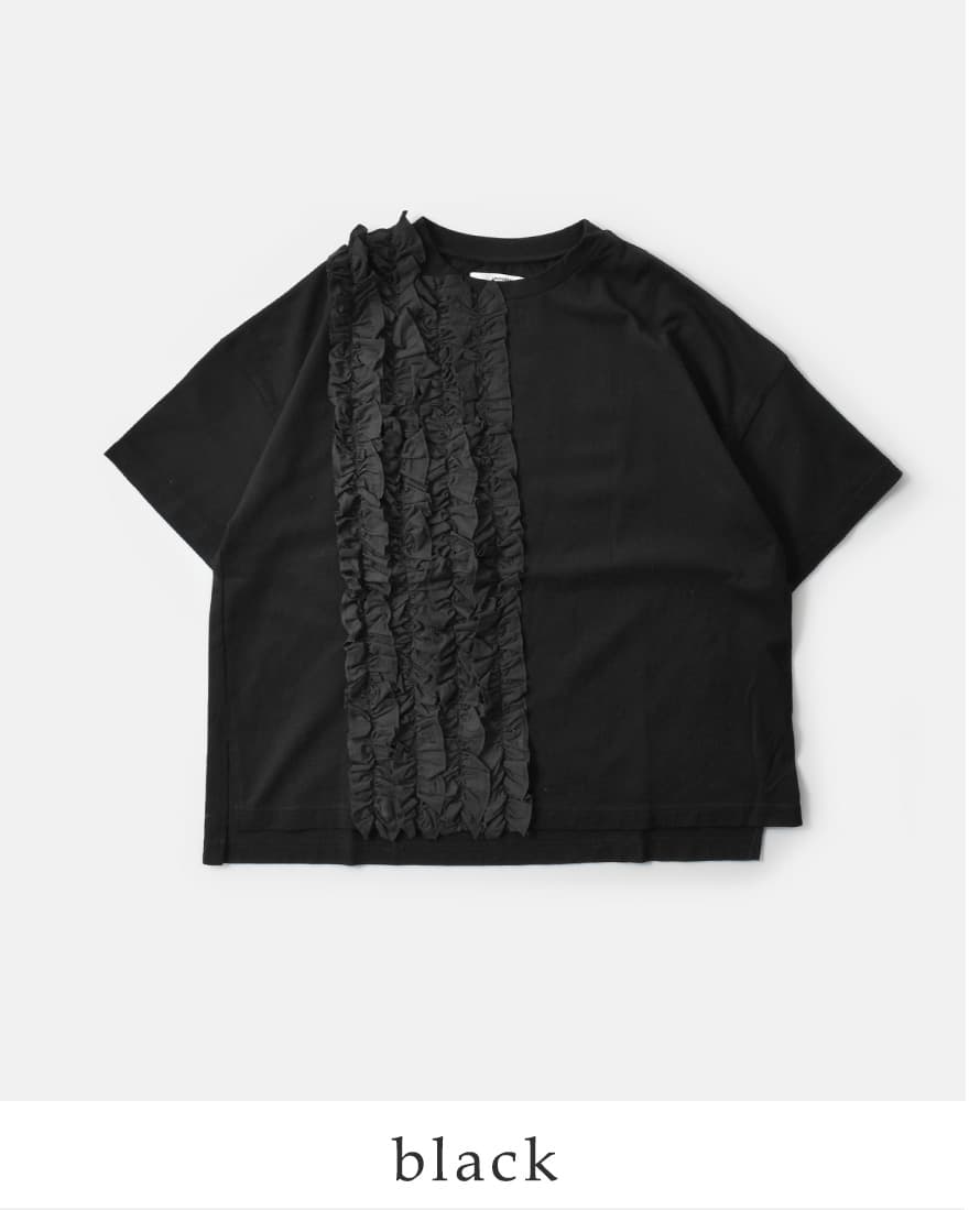 ユニヴァーサルセブン universal seven  コットン クラシック天竺 フリル Tシャツ us251ct023  春夏 レディース 2026ss新作の画像