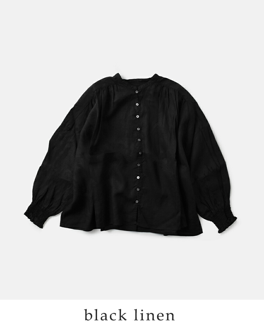 ユニヴァーサルティシュ universal tissu ナチュラルタイプライター フレンチリネン シャーリング ブラウス ut241bl045-ut244bl022 春夏 2026ss新作の画像
