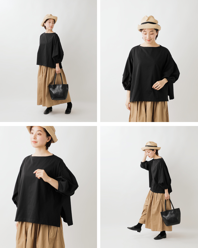 utilite(ユティリテ)ハイゲージコットン天竺ボリュームスリーブプルオーバーut407ss83