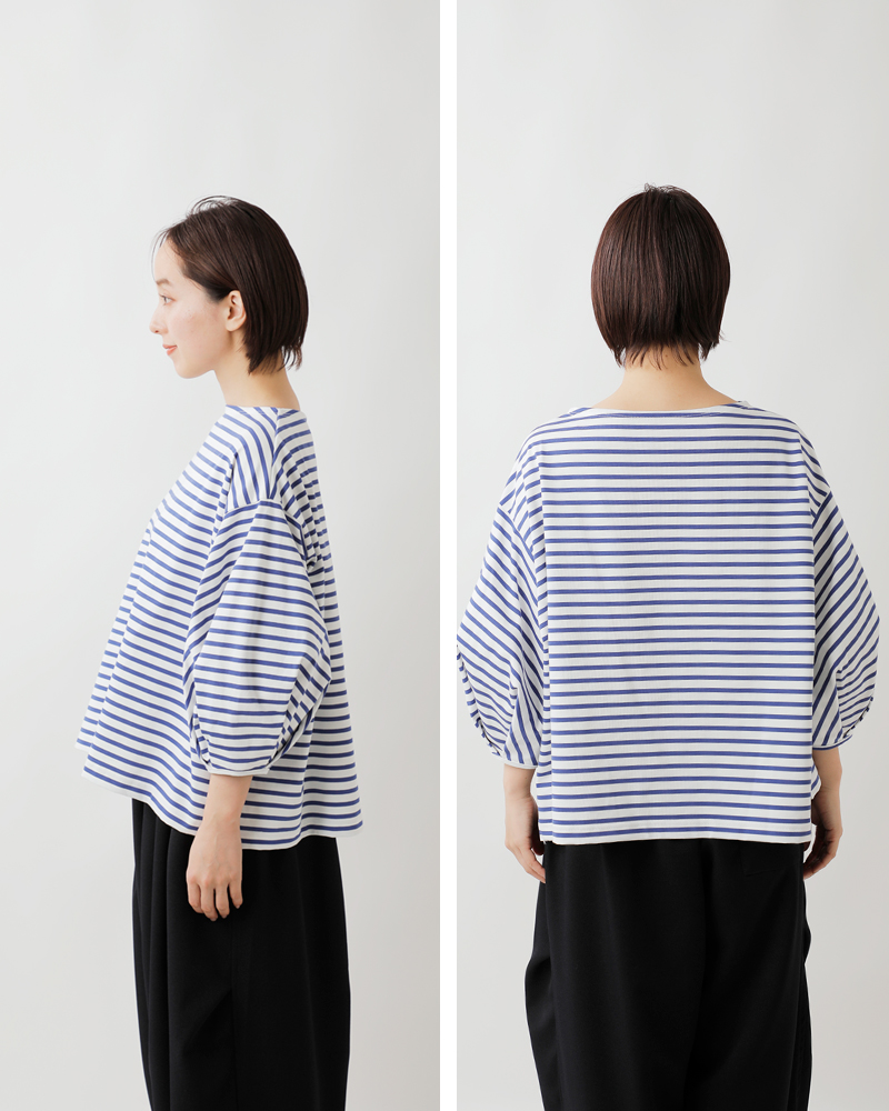 utilite(ユティリテ)ハイゲージコットン天竺ボリュームスリーブプルオーバーut407ss83