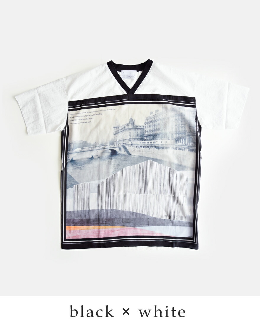 ヴォアーブ VOAAOV Vネック 半袖 プリント Tシャツ GHOST OF A MOMENT votp-p112 ユニセックス 春夏 2026ss新作の画像