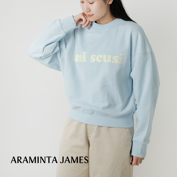 ARAMINTA JAMES アラミンタジェームス  コットン 起毛フリース スウェットシャツ “HOTEL PARIS / MI SCUSI SWEATSHIRT” washed-sw-rf 2025aw新作 レディース ☆☆ クーポン対象 ARAMINTA JAMES（アラミンタ ジェームス） セール【30%OFF】アラミンタ