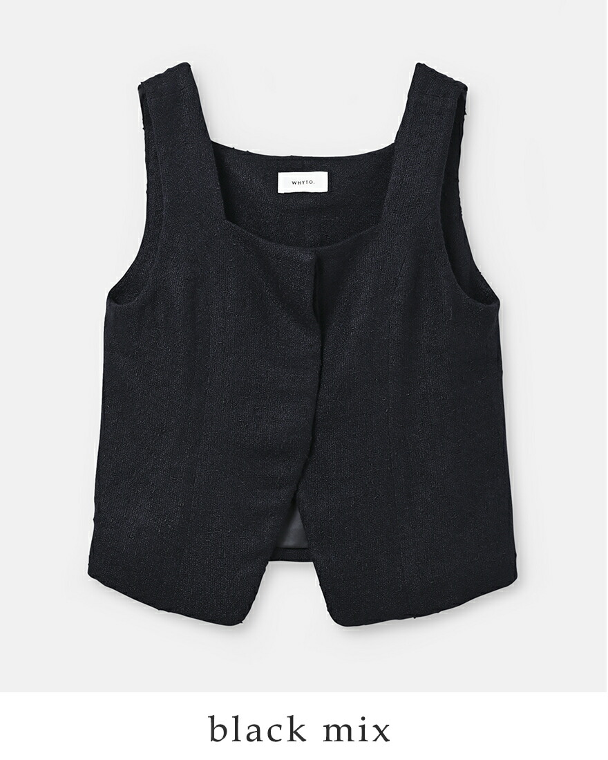 トップス bluelea Dot tweed fur gilet black Vicente｜ヴィセンテブランド公式サイト｜Official Web Store / Tweed