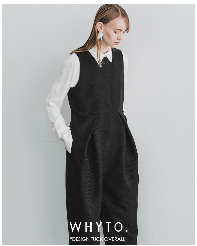 WHYTO（ホワイト） デザインタック オーバーオール design tuck