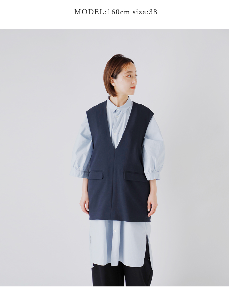 whyto(ホワイト)スリットネックコクーンベスト“slitneckcocoonvest”wht25hbl4061