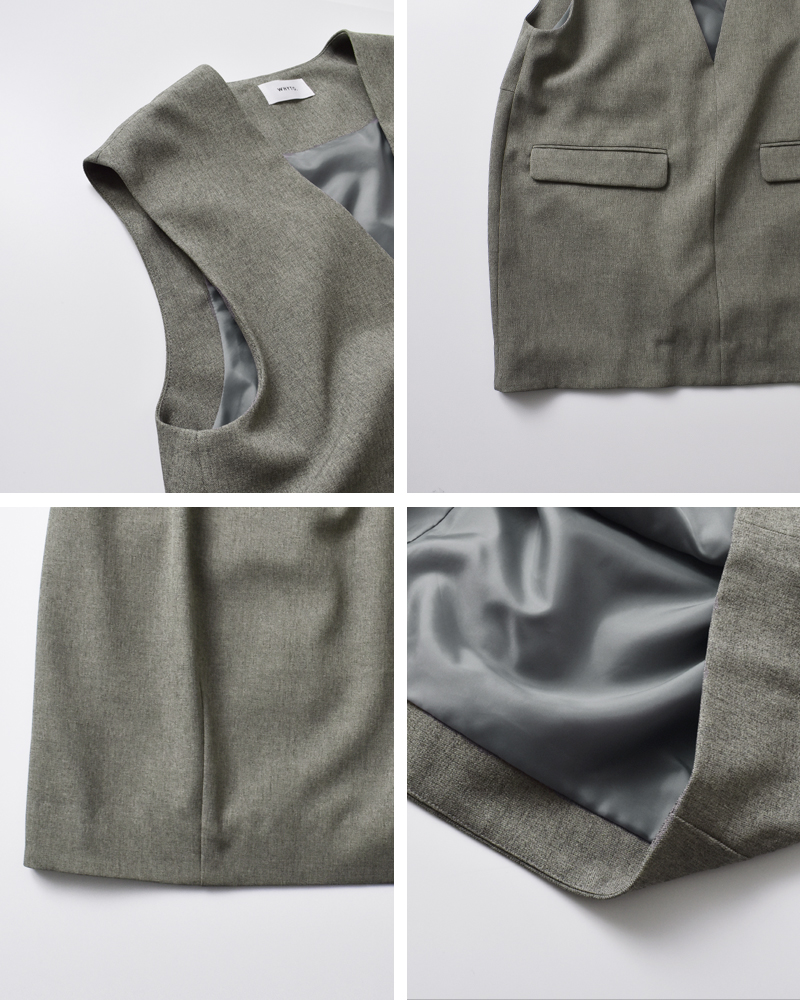 whyto(ホワイト)スリットネックコクーンベスト“slitneckcocoonvest”wht25hbl4061
