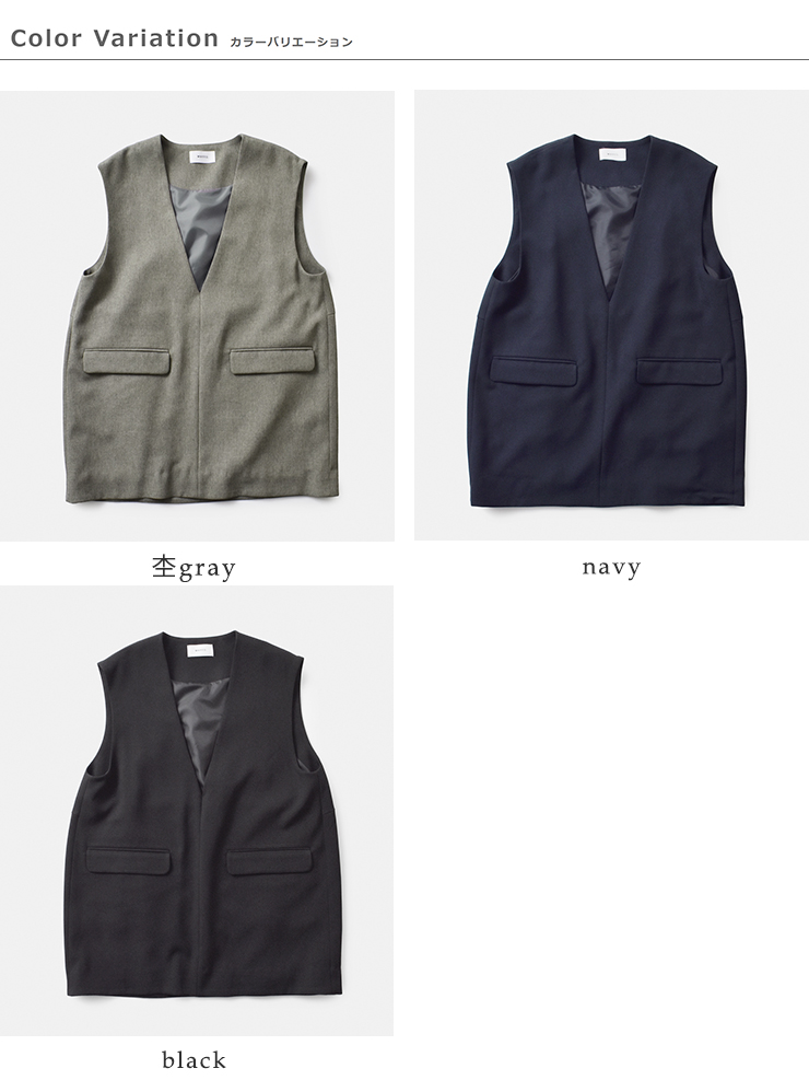 whyto(ホワイト)スリットネックコクーンベスト“slitneckcocoonvest”wht25hbl4061