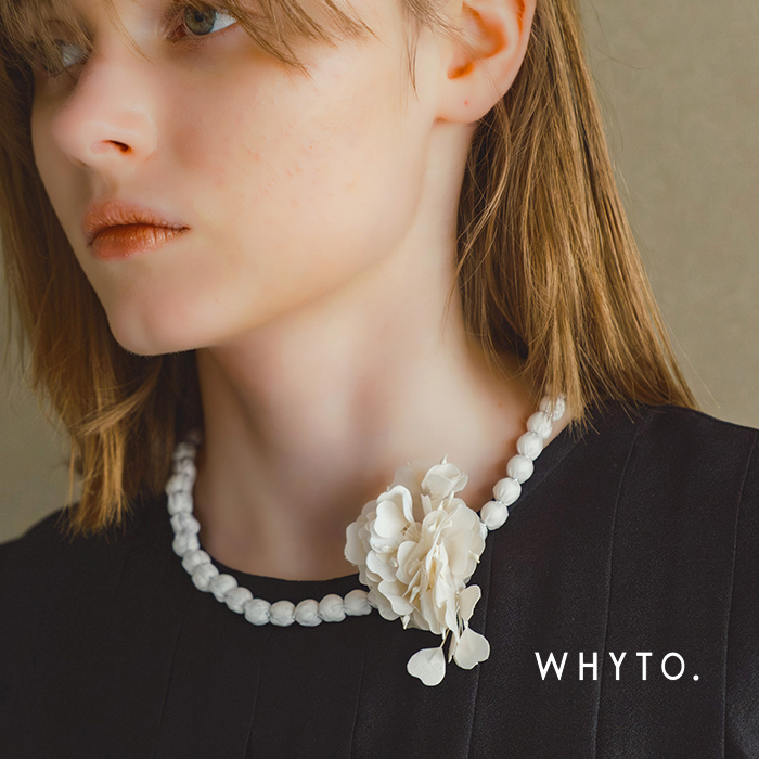 WHYTO（ホワイト） 2way フラワー ブローチネックレス 2way flower