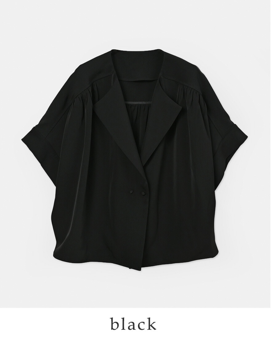 WHYTO（ホワイト） セール【40%OFF】ホワイト ギャザー ハーフスリーブ