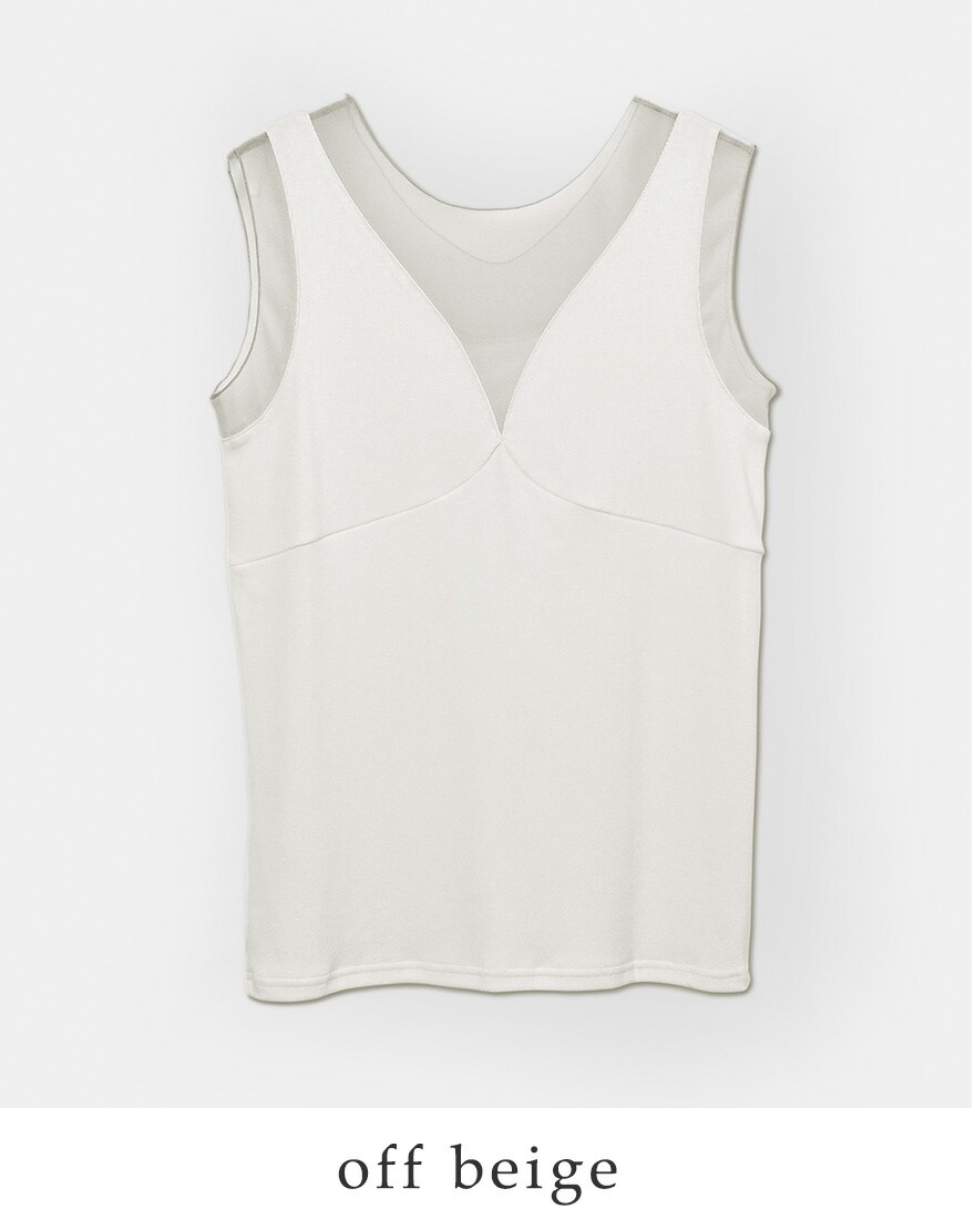 ホワイト whyto シアー コンビネーション 2way タンクトップ sheer combination tank top wht26hcs4011 レディース 春夏 2026ss新作_1