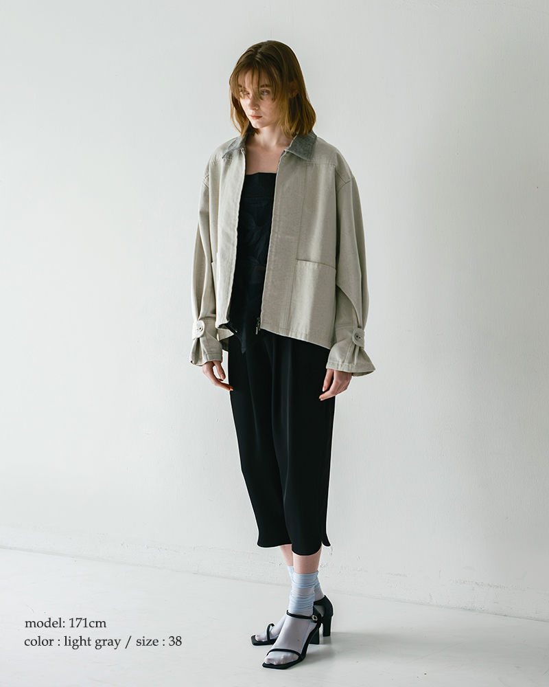 WHYTO（ホワイト） コットンデニム ダブルジップ ジャケット denim zip