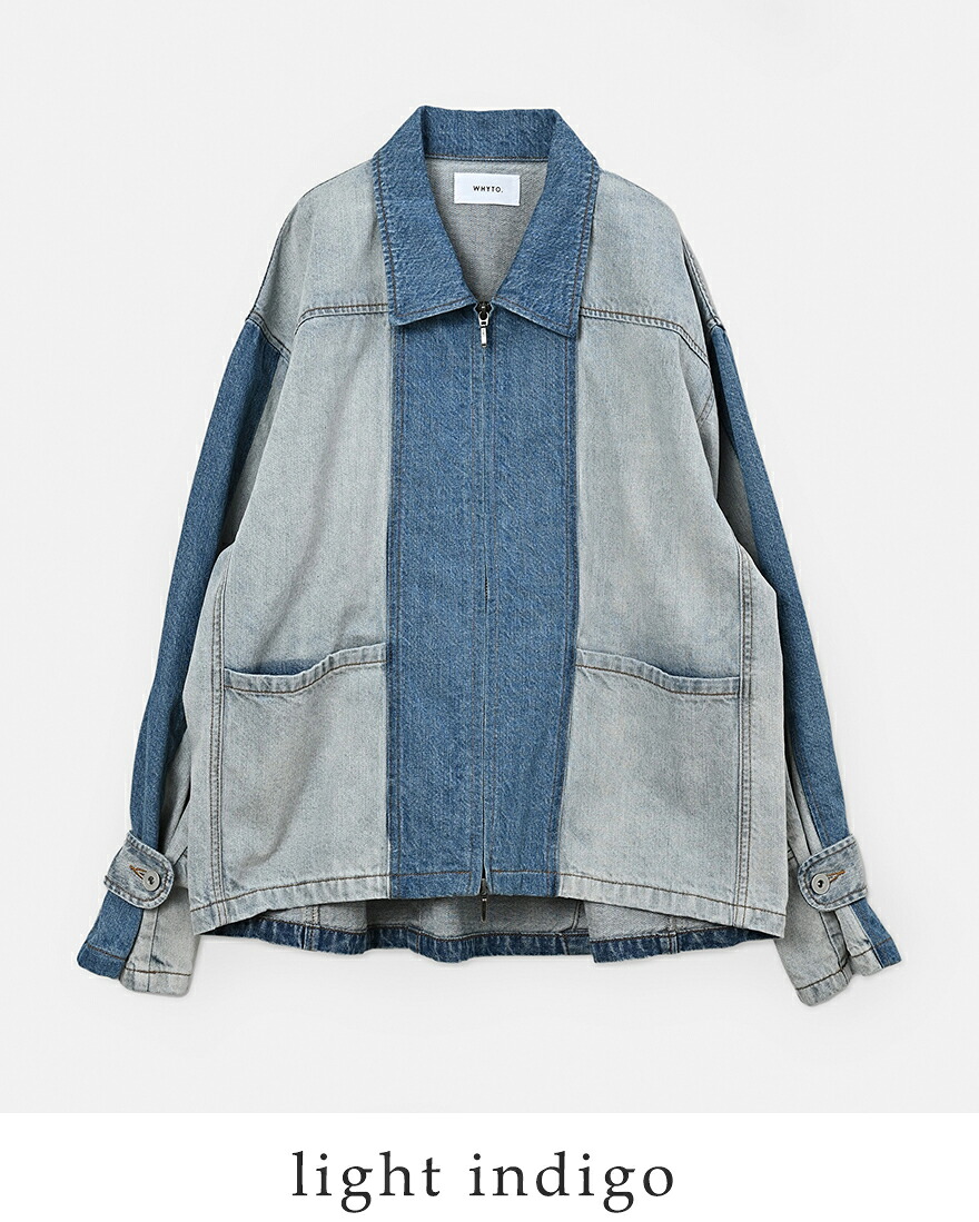 WHYTO（ホワイト） コットンデニム ダブルジップ ジャケット denim zip