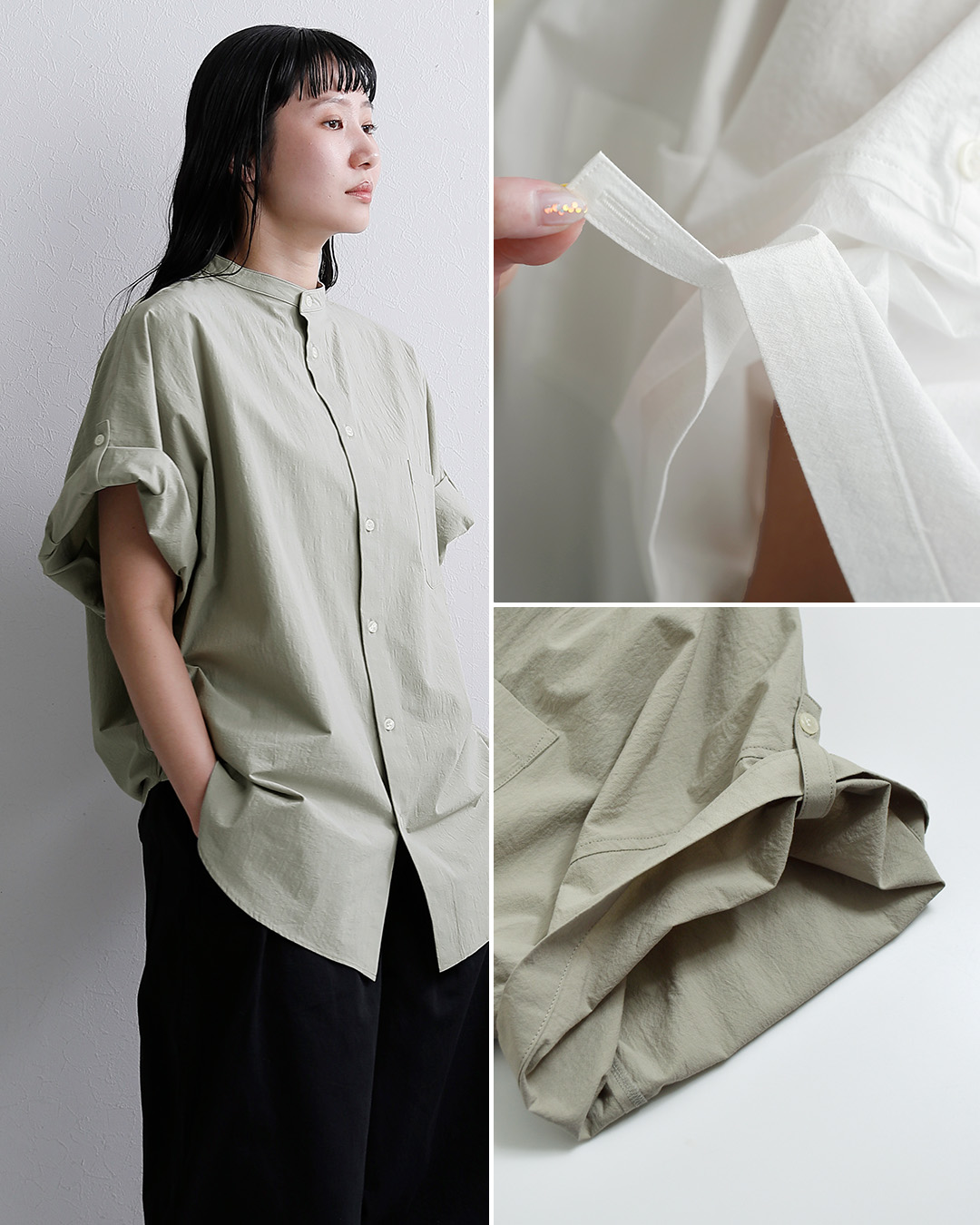 Yarmo ヤーモ　麻　シャツ　モッズパーカー Yarmo（ヤーモ） セール【20%OFF】ヤーモ コットン ロールアップ