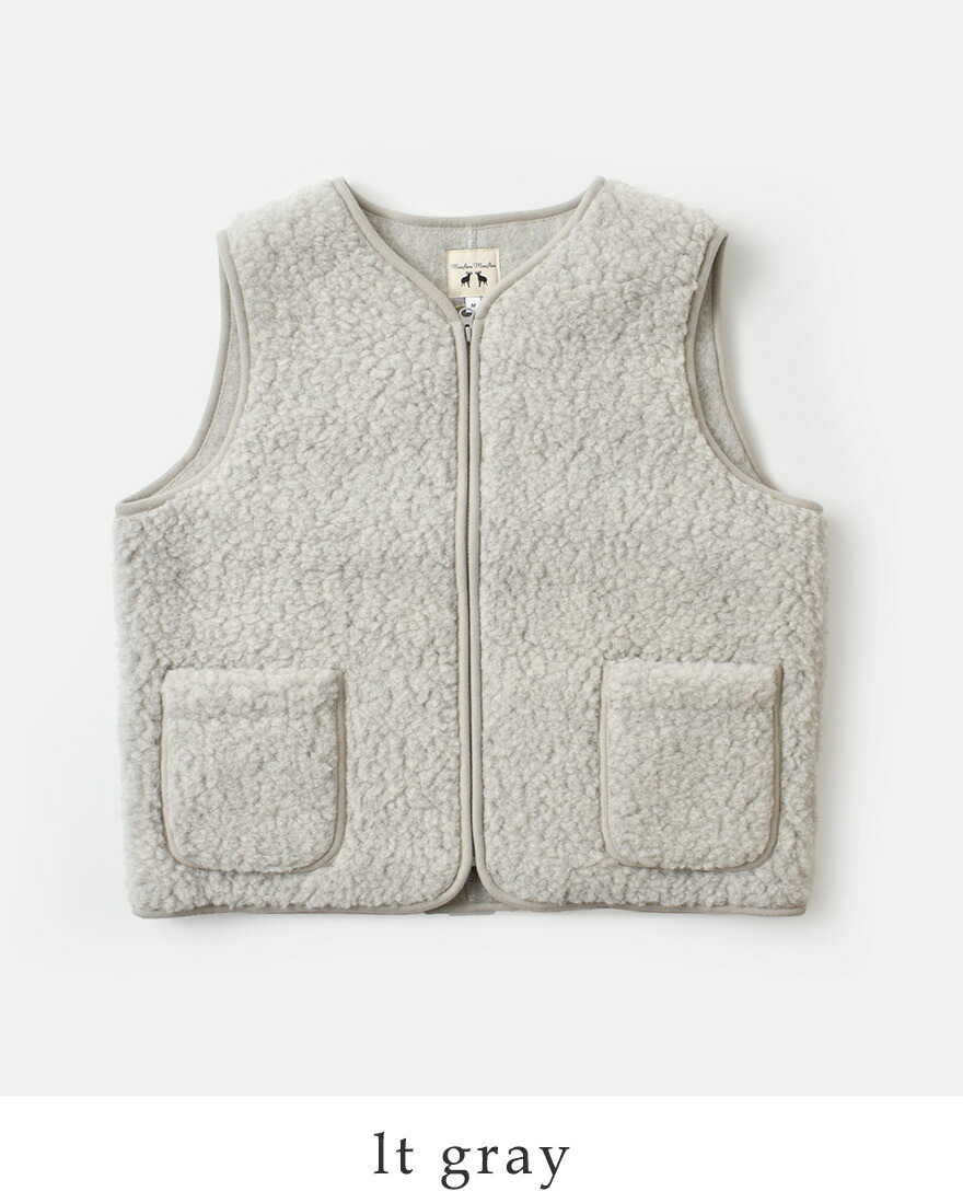 ムフロン Mouflon ウール パイル ジップベスト zipv レディース