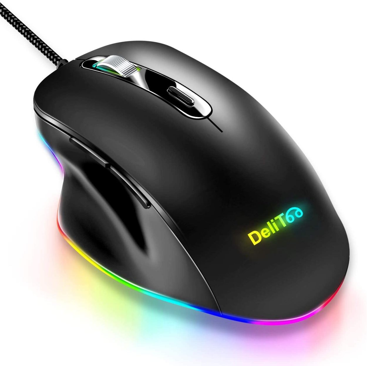 マウス ゲーミングマウス usb 有線マウス 光学式 高精度 4段階DPI切替 6ボタン LEDバックライト ゲームマウス ps4 FPS PUBG  荒野行動 PC 静音(B1A704SBHe)