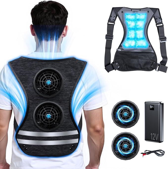 空調作業服 冷却ベストアイスパック 冷却服 ファン付きベスト20000mAh 2点購入で1点あたり8780円！空調ベスト フルセット 冷却ベスト 空調