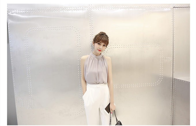 シフォンブラウス フォーマル ノースリーブ レディース ホルターネック