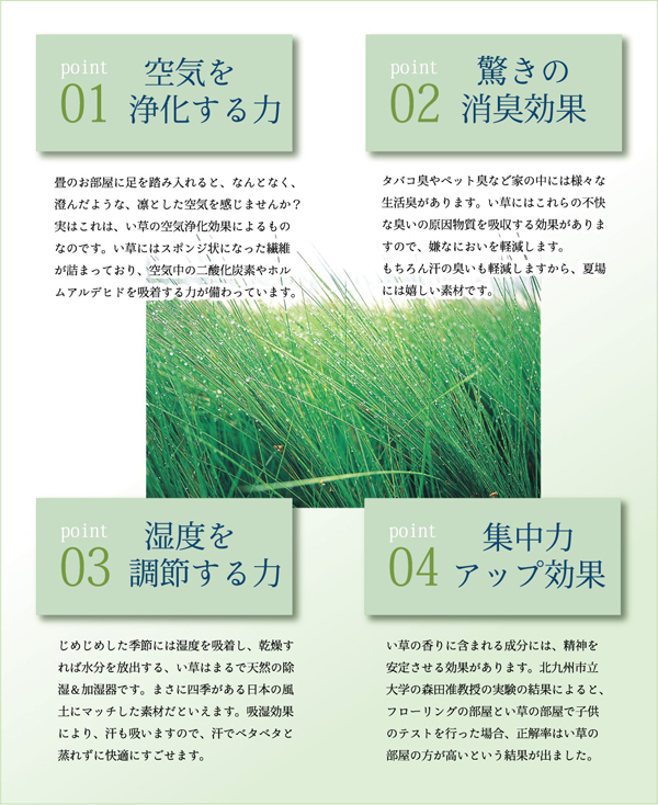 日本製 い草 ユニット畳/置き畳 〔82×82×2.3cm 4枚 ナチュラル2枚