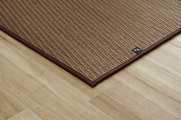 い草 ラグマット/絨毯 〔約140×200cm ライトブラウン〕 日本製 抗菌 