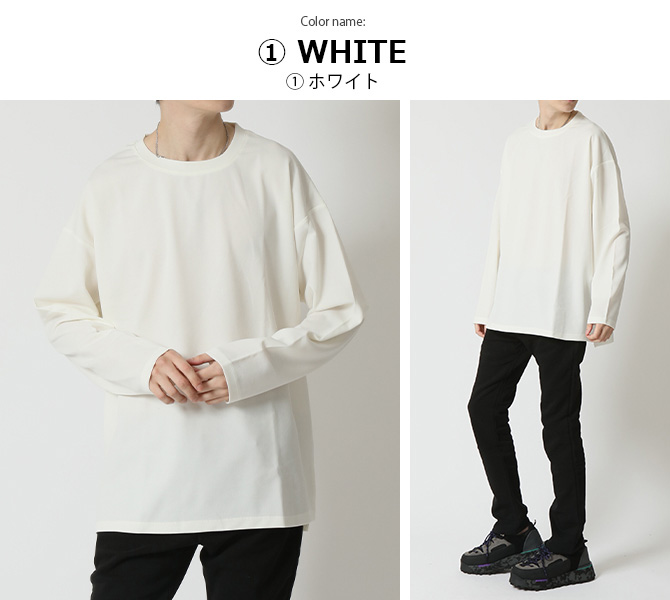 半額セール UVカット tシャツ 長袖 メンズ ロンT ロングTシャツ 紫外線対策 速乾 トップス ビッグシルエット ストレッチ 梨地Tee 無地T 春 | ARCADE | 12