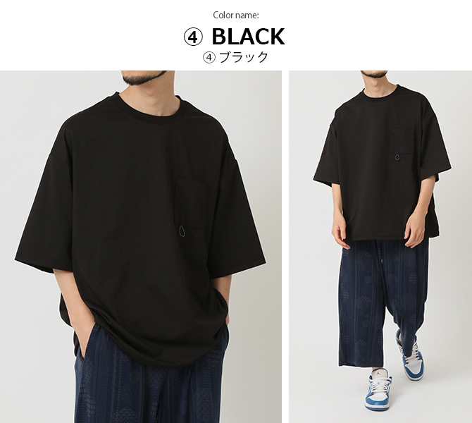 UVカット tシャツ 半袖 ドライストレッチ メンズ オーバーサイズ 5分袖Tシャツ upf50+ UVカット 裾 ドローコード グラスコード ポケットTシャツ 2025夏 新作 | ARCADE | 16