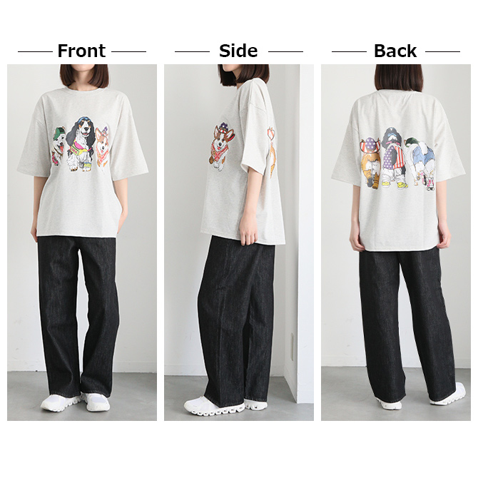 ARCADE Tシャツ メンズ 半袖Tシャツ 猫プリントtシャツ 犬