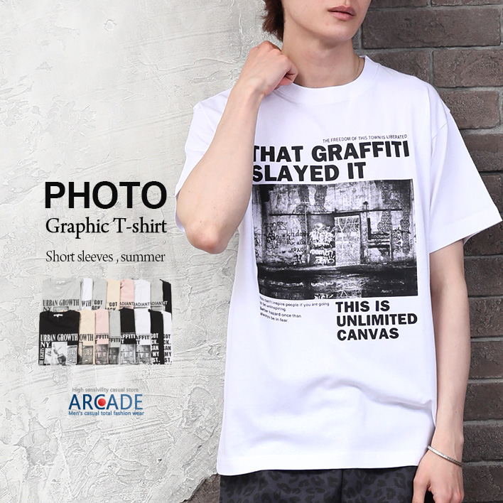 フォトデザイン Tシャツ 半袖 メンズ 半袖tシャツ トップス 綿100 アート お洒落 22夏 新作 Arcade 通販 Paypayモール