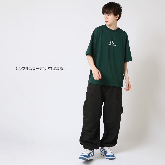 ARCADE ワイドカーゴパンツ メンズ ワイドパンツ 裾絞り ドロー