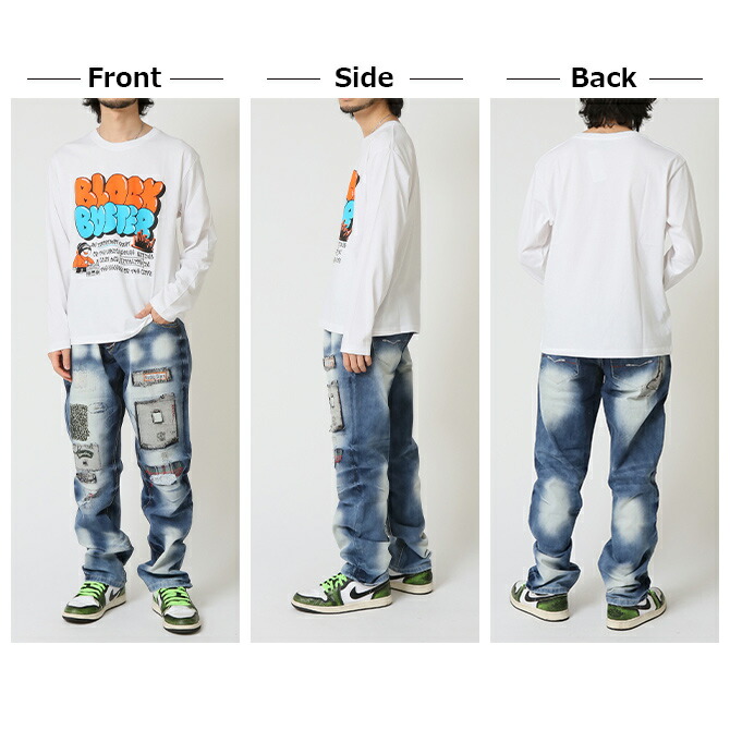 半額セール tシャツ メンズ 長袖Tシャツ ロンT ロングTシャツ ストリート トップス ポップ アート カットソー メンズ 春 カレッジ ロゴ プリント 2025春 新作 | ARCADE | 14