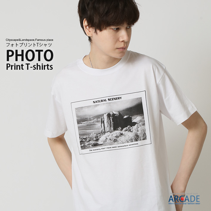 tシャツ メンズ 半袖 Tシャツ フォトプリントtシャツ メンズファッション 春 夏 フォトtシャツ トップス カットソー ストリート アメカジ 2025夏 新作 | ARCADE | 03
