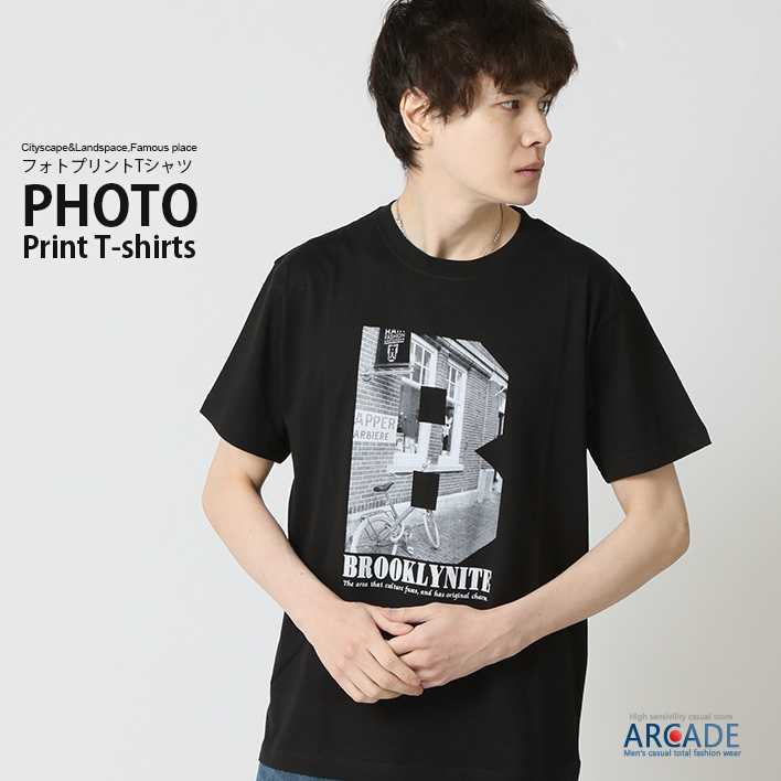 tシャツ メンズ 半袖 Tシャツ フォトプリントtシャツ メンズファッション 春 夏 フォトtシャツ トップス カットソー ストリート アメカジ 2025夏 新作 | ARCADE | 07