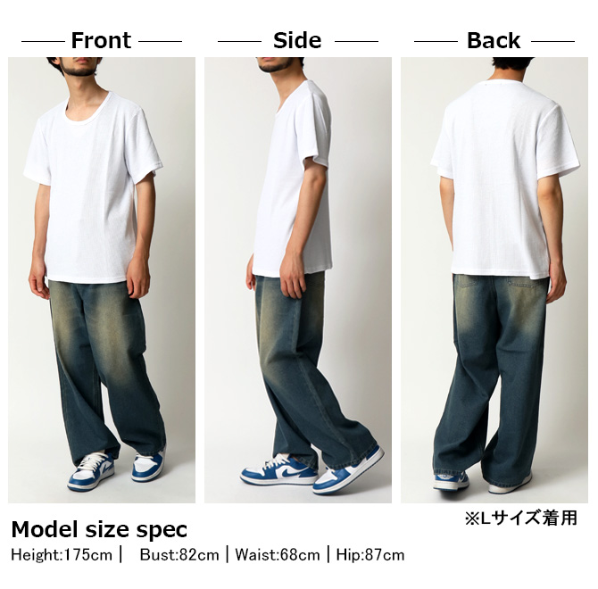 選べる首元 Tシャツ メンズ サーマル ヘンリーネック クルーネック t