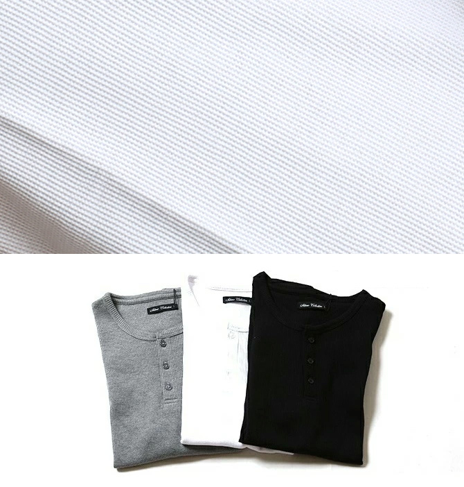 選べる首元 Tシャツ メンズ サーマル ヘンリーネック クルーネック t