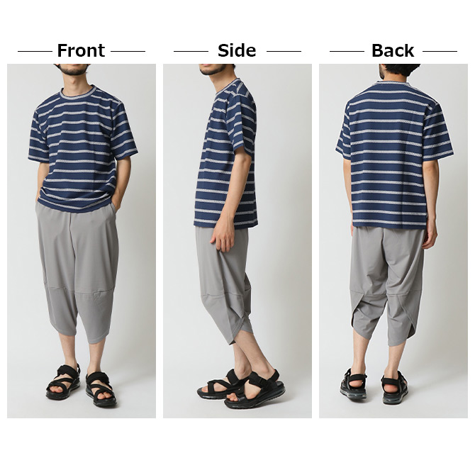 ボーダーTシャツ メンズ 半袖tシャツ 夏 エンボスワッフルボーダー 半袖カットソー トップス ベタつき軽減 2024夏 新作 | ARCADE | 08