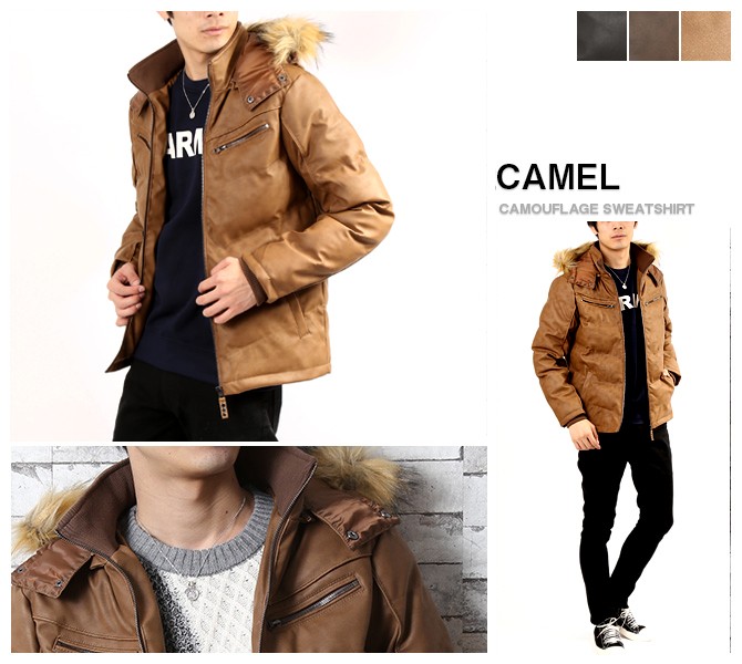 セール ライダースジャケット 中綿 ダウンジャケット メンズ 3WAY