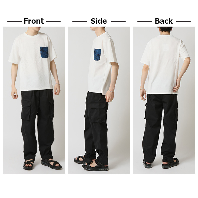 接触冷感 Tシャツ メンズ tシャツ ヘビーウエイト 半袖カットソー ひんやりクール 快適 ドライワッフルポケ付Tシャツ トップス 2025夏 新作 | ARCADE | 09