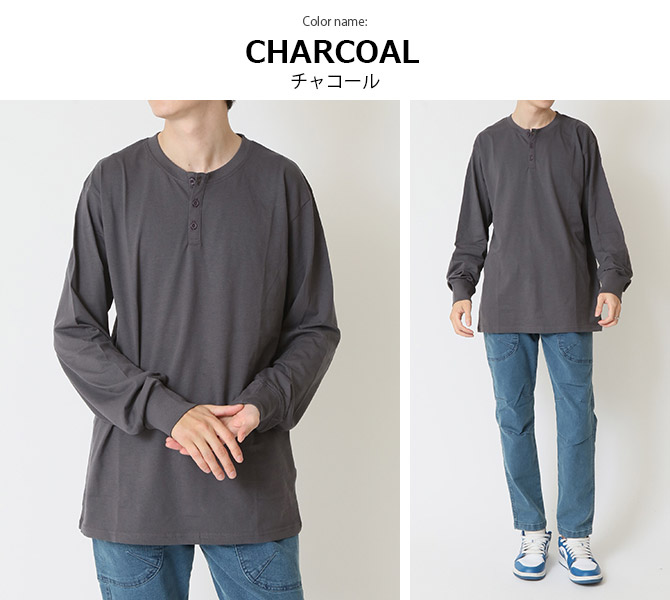 ARCADE（アーケード） ヘンリーネック Tシャツ 長袖 メンズ カットソー