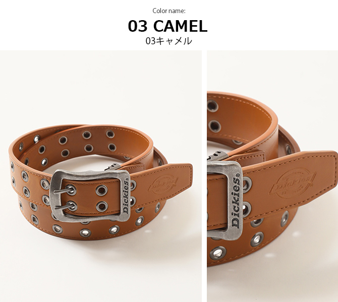 Dickies（ディッキーズ） ベルト PUレザー ベルト Wピン フリーサイズ
