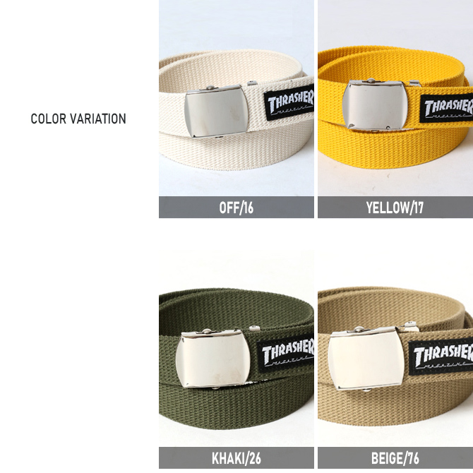 THRASHER（スラッシャー） ベルト フリーサイズ GIベルト 無地 メンズ
