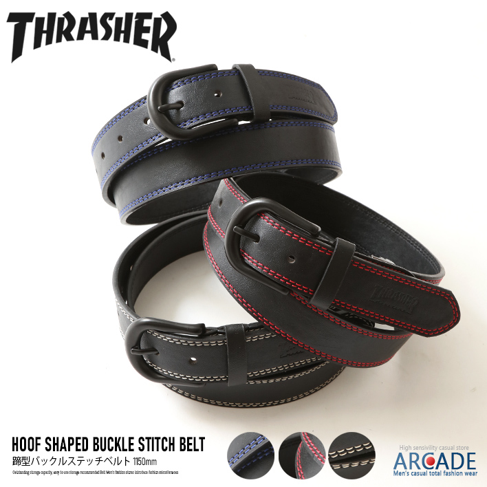 THRASHER（スラッシャー） ステッチベルト PUレザーベルト ブランド