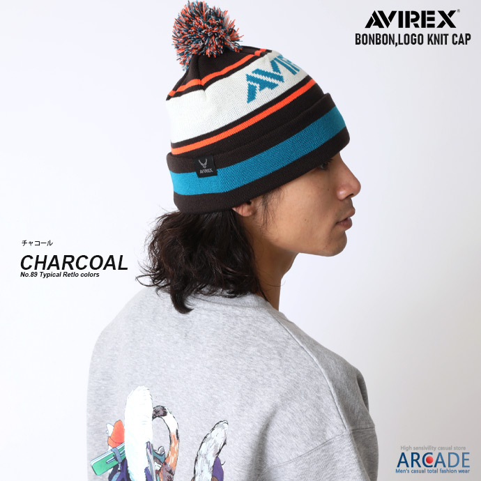AVIREX アビレックス ニットキャップ ボンボン かわいい ニット帽子 ワッチキャップ 秋冬 ブランドロゴ/爆買 | AVIREX | 04
