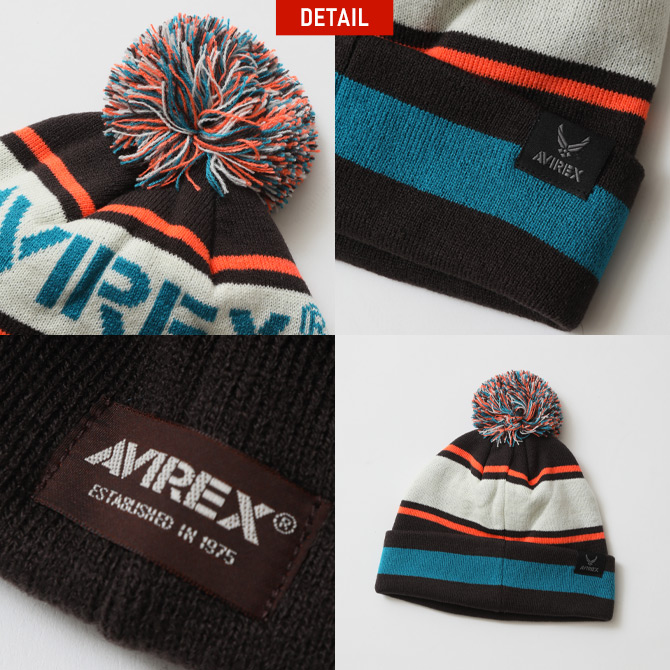 AVIREX アビレックス ニットキャップ ボンボン かわいい ニット帽子 ワッチキャップ 秋冬 ブランドロゴ/爆買 | AVIREX | 06