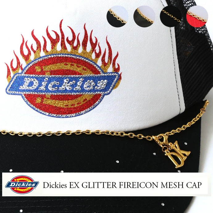 Dickies ディッキーズ メッシュキャップ 帽子 ブランド グリッターファイヤーロゴ トラッカー ベースボールキャップ アメカジ ラインストーン/爆買 | Dickies | 06