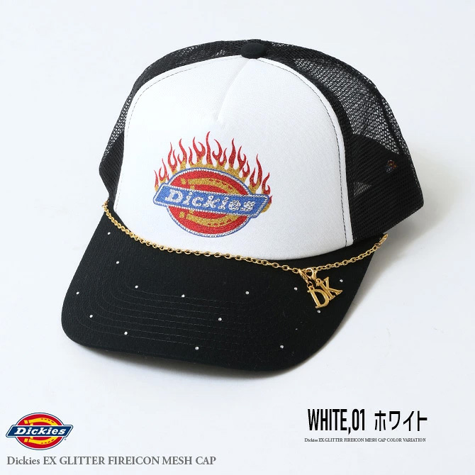 Dickies ディッキーズ メッシュキャップ 帽子 ブランド グリッターファイヤーロゴ トラッカー ベースボールキャップ アメカジ ラインストーン/爆買 | Dickies | 01